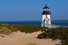 Brant Point Lighthouse Tower in Nantucket Harbor